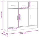 skab 91x28x75 cm konstrueret træ grå sonoma-eg