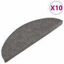 selvklæbende trappemåtter 10 stk. 56x17x3 cm grå