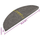 selvklæbende trappemåtter 10 stk. 56x17x3 cm grå