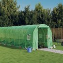 drivhus med stålstel 32 m² 16x2x2 m grøn