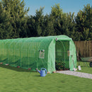drivhus med stålstel 36 m² 18x2x2 m grøn