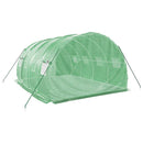 drivhus med stålstel 12 m² 4x3x2 m grøn