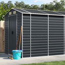 haveskur 191x640x198 cm galvaniseret stål antracitgrå