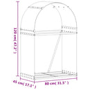 brændestativ 80x45x120 cm galvaniseret stål grøn