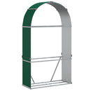 brændestativ 120x45x210 cm galvaniseret stål grøn
