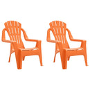 havestole til børn 2 stk. 37x34x44 cm PP trælook orange