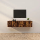 væghængte tv-skabe 2 stk. 80x34,5x40 cm røget egetræsfarve