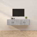 væghængte tv-skabe 2 stk. 80x34,5x40 cm grå sonoma-eg