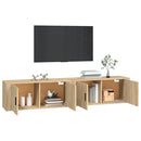 væghængte tv-skabe 2 stk. 100x34,5x40 cm sonoma-eg