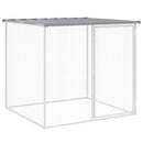 hønsehus med tag 103x98x90 cm galvaniseret stål lysegrå