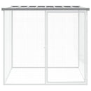 hønsehus med tag 103x98x90 cm galvaniseret stål lysegrå