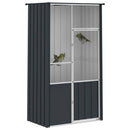 fuglebur 115x78x200 cm galvaniseret stål antracitgrå