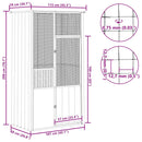 fuglebur 115x78x200 cm galvaniseret stål antracitgrå