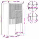fuglebur 115x78x200 cm galvaniseret stål grå