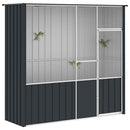 fuglebur 215x78x200 cm galvaniseret stål antracitgrå