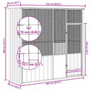 fuglebur 215x78x200 cm galvaniseret stål antracitgrå