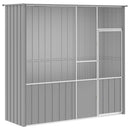 fuglebur 215x78x200 cm galvaniseret stål grå