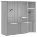 fuglebur 215x78x200 cm galvaniseret stål grå
