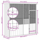 fuglebur 215x78x200 cm galvaniseret stål grå
