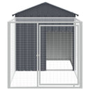 hønsebur med løbegård antracit 117x201x123 cm galvaniseret stål