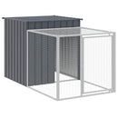 hønsebur med løbegård antracit 110x201x110 cm galvaniseret stål