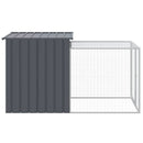 hønsebur med løbegård antracit 110x201x110 cm galvaniseret stål