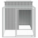 hønsebur med løbegård lysegrå 110x201x110 cm galvaniseret stål