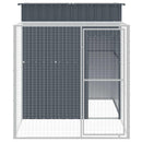 hønsehus med løbegård 165x251x181 cm galvaniseret stål antracit