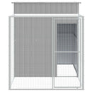 hønsehus med løbegård 165x251x181 cm galvaniseret stål lysegrå