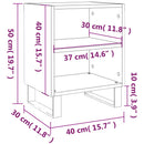 sengebord 40x30x50 cm konstrueret træ hvid