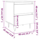 sengebord 40x35x50 cm konstrueret træ hvid