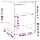 sengebord 40x35x50 cm konstrueret træ hvid