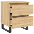 sengeborde 2 stk. 40x35x50 cm konstrueret træ sonoma-eg