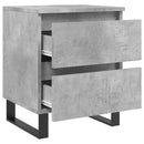 sengebord 40x35x50 cm konstrueret træ betongrå
