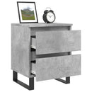 sengeborde 2 stk. 40x35x50 cm konstrueret træ betongrå