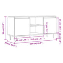tv-bord 104x35x50 cm konstrueret træ hvid