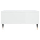 sofabord 60x60x30 cm konstrueret træ hvid højglans
