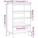 skab 57x35x90 cm konstrueret træ sort
