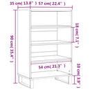 skab 57x35x90 cm konstrueret træ røget egetræ