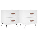 sengeborde 2 stk. 40x35x47,5 cm konstrueret træ hvid