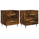 sengeborde 2 stk. 40x35x47,5 cm konstrueret træ røget egetræ