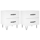 sengeborde 2 stk. 40x35x47,5 cm konstrueret træ hvid