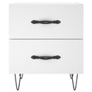 sengeborde 2 stk. 40x35x47,5 cm konstrueret træ hvid