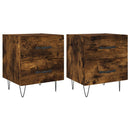 sengeborde 2 stk. 40x35x47,5 cm konstrueret træ røget egetræ
