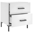sengeborde 2 stk. 40x35x47,5 cm konstrueret træ hvid