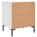 sengeborde 2 stk. 40x35x47,5 cm konstrueret træ hvid