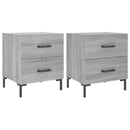 sengeborde 2 stk. 40x35x47,5 cm konstrueret træ grå sonoma-eg