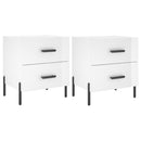 sengeborde 2 stk. 40x35x47,5 cm konstrueret træ hvid højglans