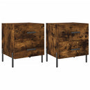sengeborde 2 stk. 40x35x47,5 cm konstrueret træ røget egetræ