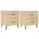sengeborde 2 stk. 40x35x47,5 cm konstrueret træ sonoma-eg